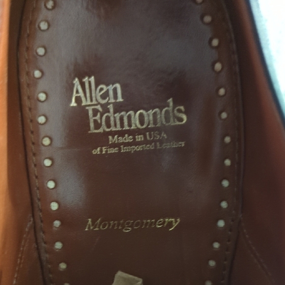 Men\'s Allen Edmonds Montgomery Black Leather Oxfords 10 D Split Toe Blucher USA main image 12